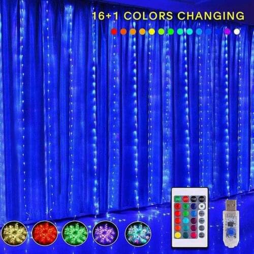 LED Chandelier Indoor RGB full color Curtain Light Remote Control Flowing Water Atmosphere Light Holiday Bar Party Decoration