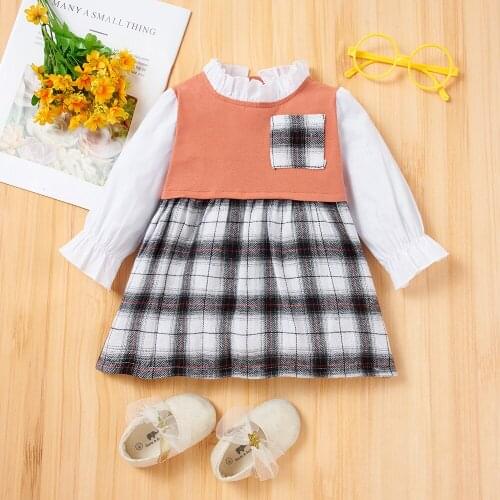 YOYOSHOW 2021New Readystock Autumn &Spring newborn baby dress fashion clothes baby girl dress 0-18M toddler girl dress