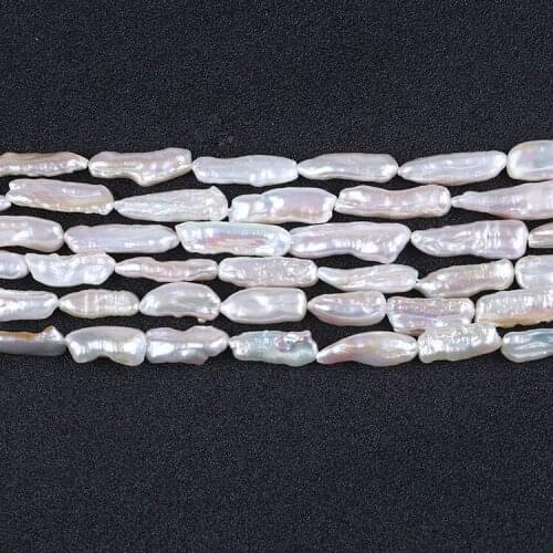 15-20mm white color biwa fresh water pearl strand