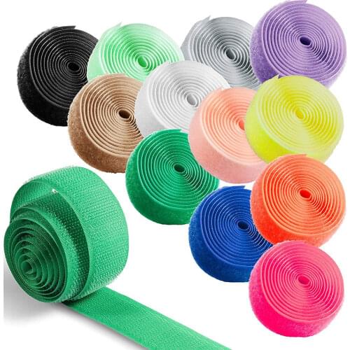 1Meter/Pair 20mm width Colorful adhesive Hook and Loop fastener Tape the hooks Sewing-on strips Magic tape DIY accessories