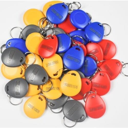 1000Pcs RFID Tag Key Fob Keyfobs Keychain Ring Token 125Khz Proximity ID Card Chip EM4100 TK4100 for Access Control Attendance