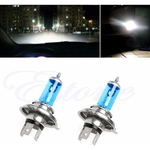 2pcs H4 55W Halogen Light Bright White Car Headlight Bulbs Bulb Lamp 12V 5000K