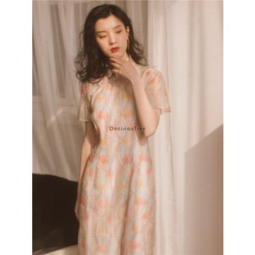 2021 lace dresses chinese bride vintage traditional wedding cheongsam dress qipao elegant lady party dress oriental dress qipao