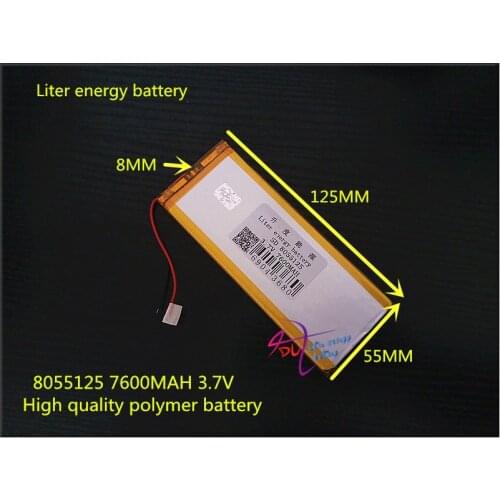 3.7V 7600mAH 8055125 polymer lithium ion / Li-ion battery for POWER BANK;tablet pc,GPS,E-BOOK