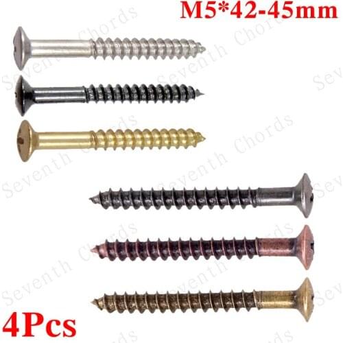 4 Pcs M5*45mm Electric Bass Guitar Neck Joint Plate Fix Mounting Screw Bolt