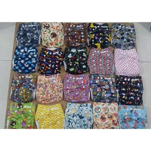 Big Discount 50 sets Naughty baby Reusable Baby Infant Nappy Cloth Diapers Covers Washable Size Adjustable With White Insert