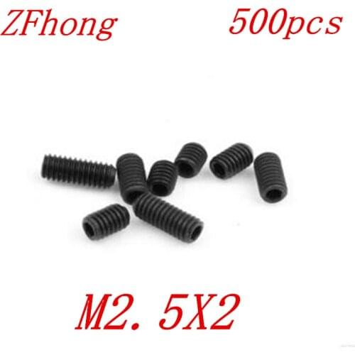 500PCS din916 m2.5x2 m2.5*2 grade12.9 Allen Head Hex Socket Set Screw Grub Screw with cup point