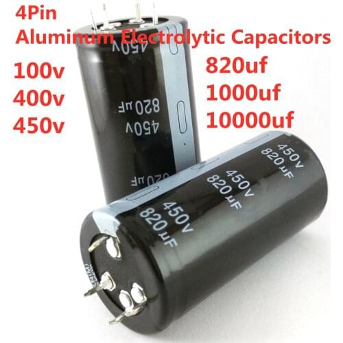 820UF1000uf 10000UF 4Pin Aluminum Electrolytic Capacitors 100V 400V 450V