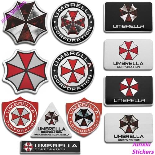 Car Styling 3D Umbrella Corporation Colorful Car Sticker and Decal Emblem Decorations Badge Auto Accessories Decal PVC12x3cm