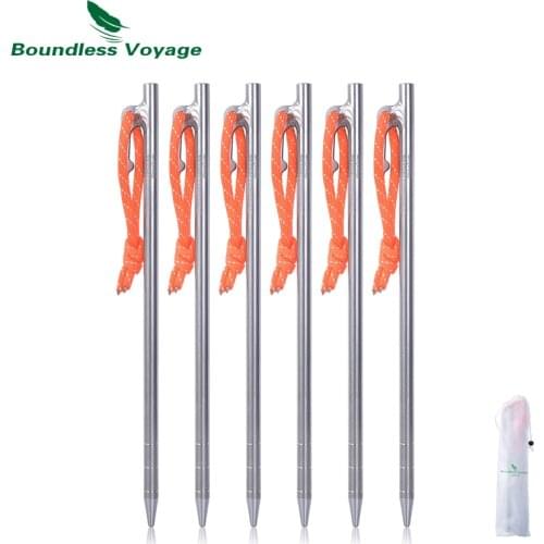 Boundless Voyage Outdoor Camping Titanium Tent Pegs Ultralight Tent Stakes Nail Tent Accessories