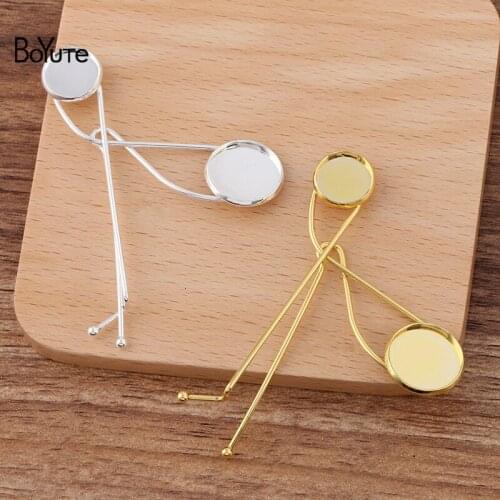 BoYuTe (10 Pieces/Lot) Korean Style Fashion Hairpin Welding 12MM 16MM Blank Tray Base Diy Hair Accessories Materials