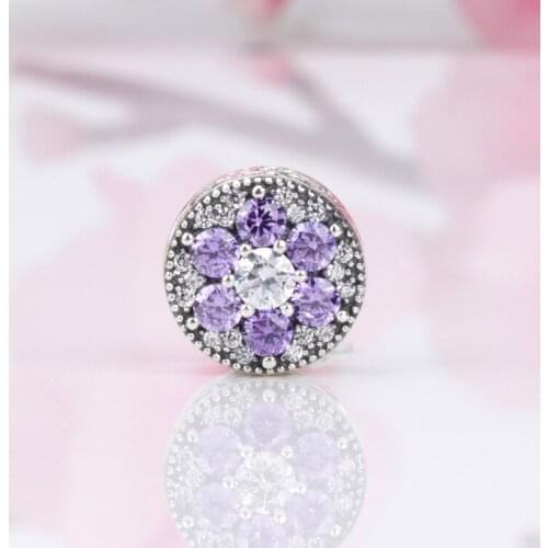 Bewill Hot Sale 100% Real S925 sterling silver Cherry blossom beads Fit Original Bracelet Making Fashion DIY Jewelry