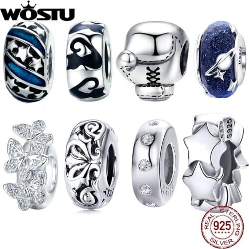 WOSTU 100% 925 Sterling Silver Sports Boxing Metal Beads Fit Original WST Charm Bracelet Fashion DIY Jewelry DYC105