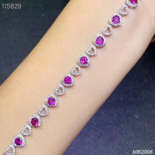 KJJEAXCMY boutique jewelry 925 sterling silver inlaid natural garnet bracelet fashion female hand bracelet support testing