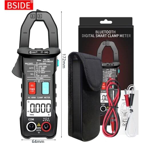 BSIDE Digital Clamp Meter Wireless Technology Smart Multimeter True RMS Voltmeter Ammeter Auto Range Capacitor NCV Tester