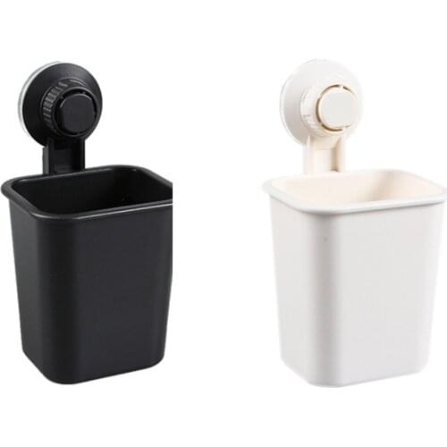 1 PC Suction Cup Toothbrush Cup Holder Rack Plastic Holder Toothpaste Storage Box for Kitchen Bathroom Toilet