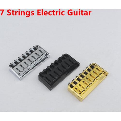 1 Set 7 Strings Electric Guitar Fixed Bridge Stainless Saddle / Steel Plate Black/Chrome/Gold Accessories For Guitar