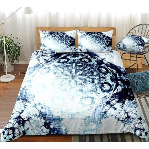 Tie dyed Bedding Set Tie Dyed Duvet Cover Set Blue Boho Bedding Set Bedspread Mandala Home Textile Microfiber Beds Set