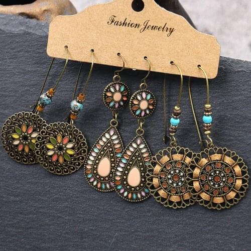 Womens Earrings Set 2020 New Tassel Earrings Female Bohemian Vintage Drop Earrings Handmade Fringe Statement Earrings Jewelry