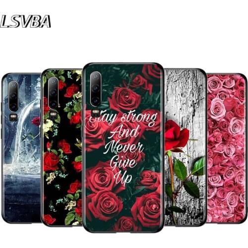 Beautiful Red Rose Love For Huawei P40 P30 P20 P10 P9 P8 Lite E 5G 2017 2019 Pro Plus Black Phone Case