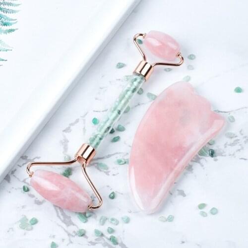 Quartz Jade Roller arietiform Guasha Scraping Board Slimming Face Lift Massager Facial Massage Facial Jade Stone Skin Beauty