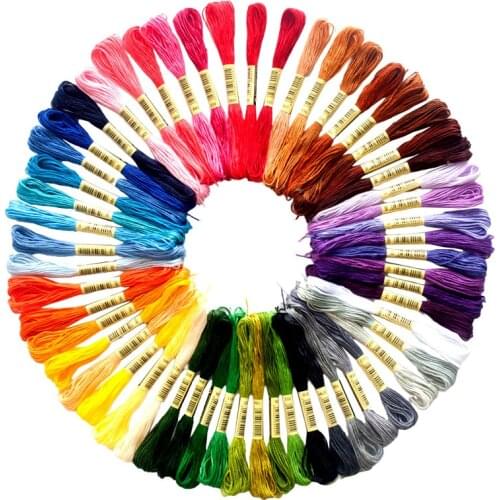 50/100 Colors Cross Stitch Sewing Thread Set Embroidery Craft DIY Knitting Skein Kits
