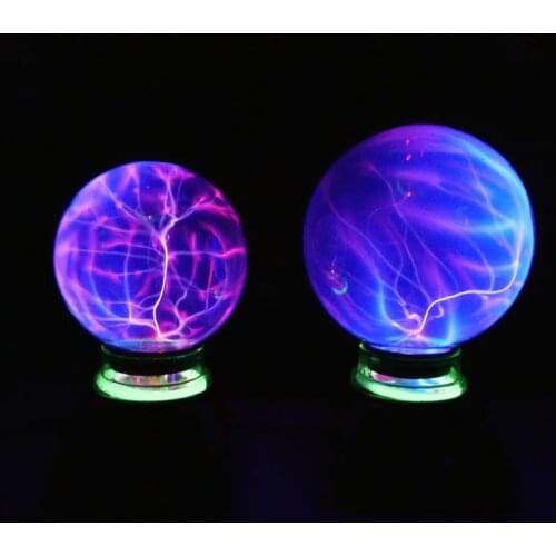 6 Inch Plasma Ball Lamp Night Light Electric Glass Globe Table Lamp Static Light Touch Magic Sphere Nightlight Holiday Gifts