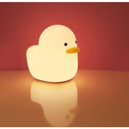 Nordic Cute Lovely Cartoon Dull Duck Led Night Light Silicone USB Charging NightLight Holiday Gifts Kids Room Bedside Bedroom