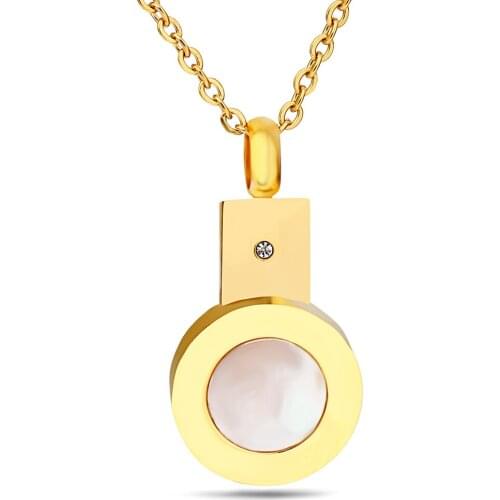 New Brand Gold Necklace Shell pendant necklace 316L Stainless Steel Chain Fashion Women Jewelry