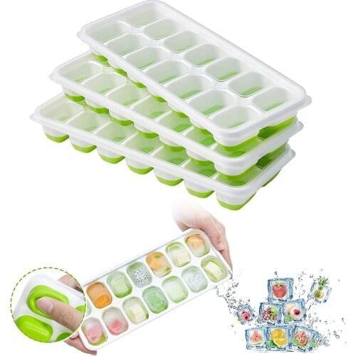 14 Grids Ice Cubes Tray Food-Grade Silicone Fruit Ice Maker DIY Creative Small Ice Cream Mold Square Shape Kitchen Accessories