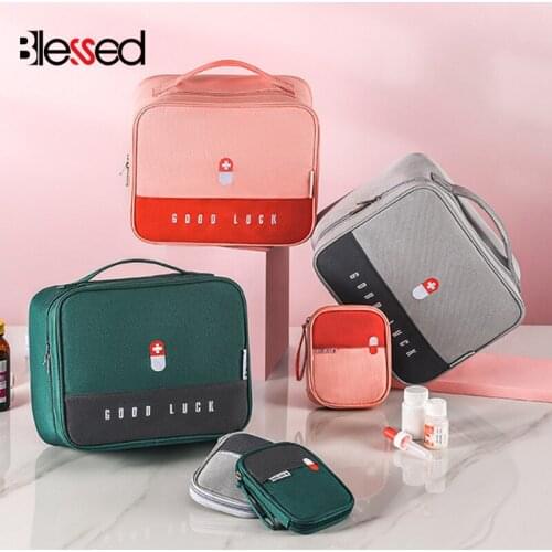 Portable Large-Capacity Thickened Medicine Box Layered Family First Aid Kit Medicine Boxes Medicine Cabinet Fabric Storage Bag
