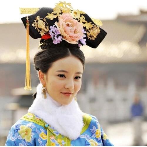 Qing Dynasty Princess Full Set Hair Tiaras TV Play BuBuJingXin Handmade Antique Pinach Artwork Hanfu Accessory QiTou Accessory