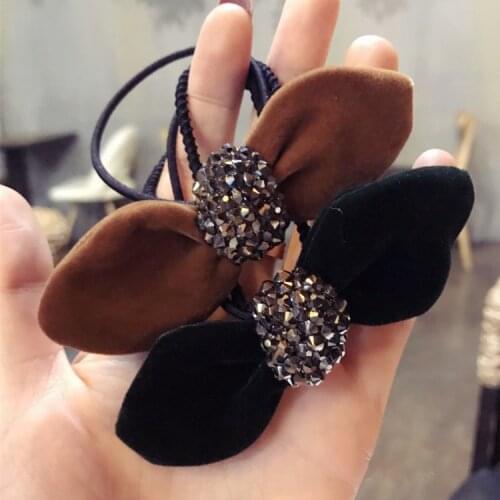 Korea Hair Accessories For Girls Flowers Pearl Butterfly Hair Ties Headband For Girls Gum for Hair Elastic Hair Band