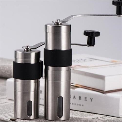 Manual Mini Coffee Grinder Stainless Steel Silver Hand Handmade Coffee Bean Grinders Mill Kitchen Tool Grinders