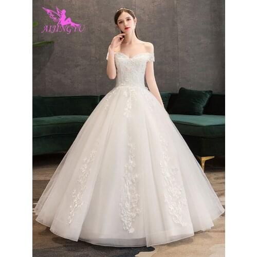 AIJINGYU Wedding Dress Tulle Switzerland Medieval Party Ball Size Plus Beautiful Bridals Sexy Gown Simple Bridal Gowns