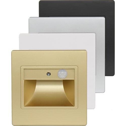 5colors Led Stair light 3W LED sconce Wall Light Footlight Step lamp Stairway Corridor Foyer Motion Detector+Sensor lighting