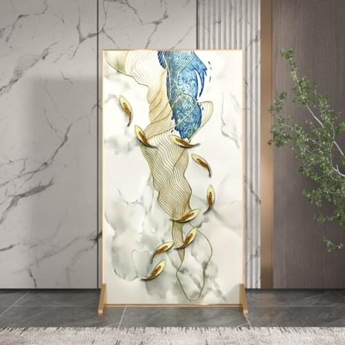 Light luxury modern Nordic entrance art screen partition living room goldfish art mobile screen porch blocking the evil