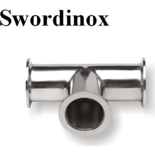 Swordinox SS304 Sanitary Stainless Steel Vacuum KF Fitting KF10/16/25/40/50 Equal Tee 3 Ways Tee