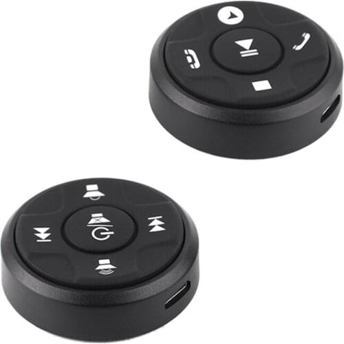 12V Universal Wireless Car Steering Wheel 10 Button Bluetooth Remote Controller Round for Stereo DVD GPS Player