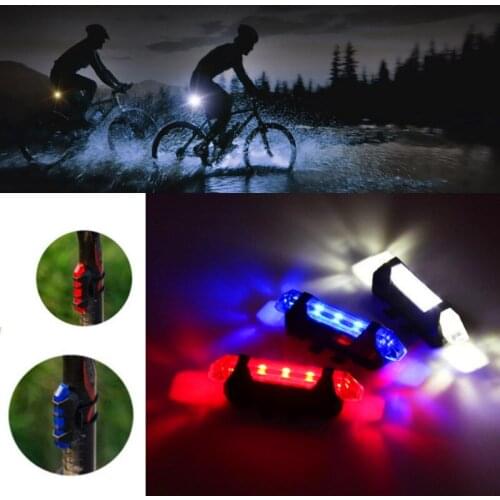 USB Rechargeable Bike Light Front and Rear Bicycle Light Set Scooter Light 4 Modes Cycling Flashing Safety Warning Lamp