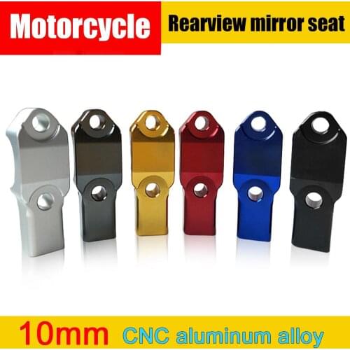 High Quality Universal Motorcycle Black / Chrome Handlebar Rearview Mirror Mount Adapter Holder Clamp 10MM Drop Shipping