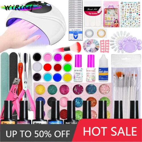WiRinef Nail Tools 24w Dryer Nail Display UV LED Lamp Suitable For Nail Beginner Nail Art Discount Big Set Kit