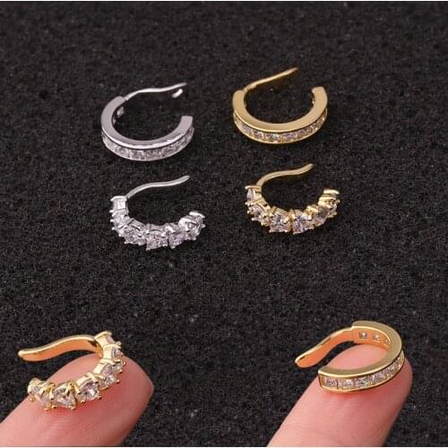 2Pcs 8mm Stainless Steel Ear Cuff Clip On Helix Cartilage Ring Women Men Fake No Piercing Body Jewelry Fake Helix Piercing