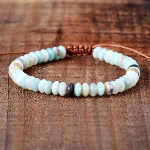Women Bracelet Disc Shape Amazonite Friendship Bracelets Fashion Punk Bracelet Women Jewelry Gifts