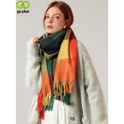 Winter Scarf Women Plaid Warm Soft Bandana Womens Scarves 2021 Echarpe Femme Hiver Luxe Tassel Female Foulard Bufandas