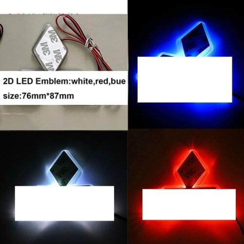 3D 2D Car Front Rear Badge Led Light Auto Logo Lights Car Emblem Sticker for Mitsubishi Lancer Lioncei White Red Blue