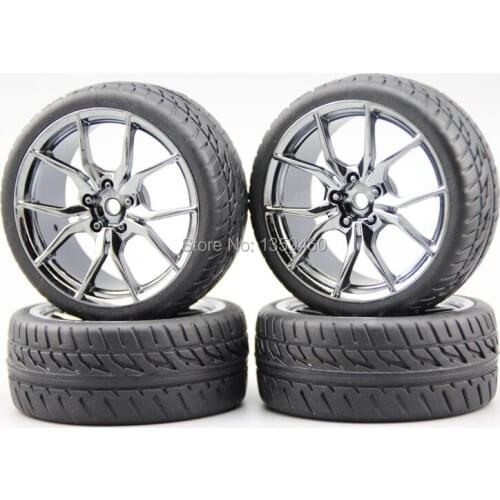 4pcs 1/10 Rubber Tires Tyre( Triangle)Wheel Rim Nylon Material O5Y style fits for 1:10 Touring Car