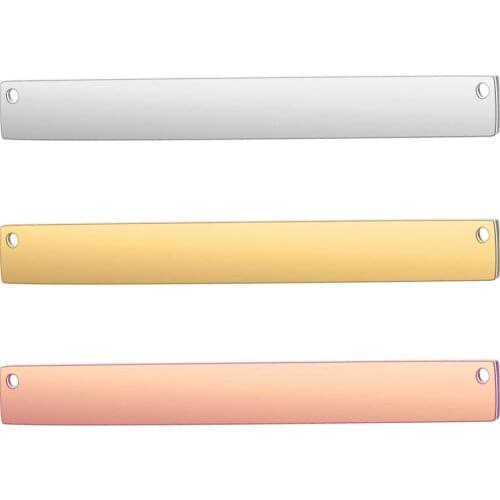 7*36mm 3pcs/lot 100% Stainless Steel Long Blank Heart Bar Pendants