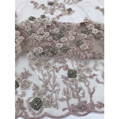 African Lace Fabric High Quality Lace SYJ-2186836 French Net Lace Tulle Mesh Fabrics Lace beads Wedding Fabric
