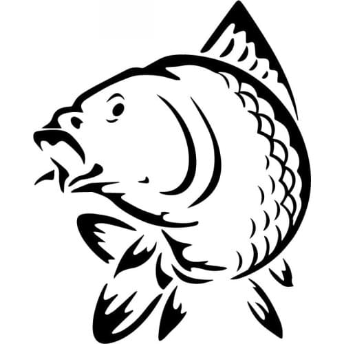 Big Carp Creative Cartoon Animal High Quality Car Sticker Personality Pvc Car Window Waterproof Decal Black/white, 15cm*12cm